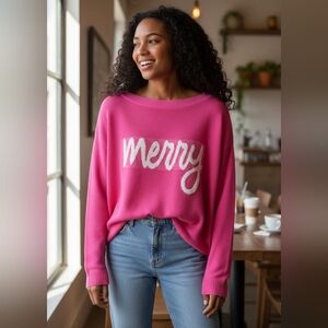 Astrologie Hot Pink 'Merry' Sweater Size XL